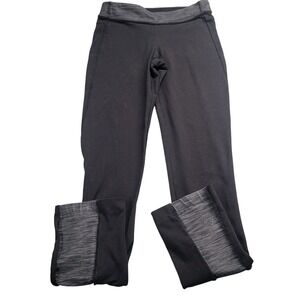 Lululemon Astro Pant Black Space Dye Grey Flare Leg Yoga Pants Size 4 Low Rise
